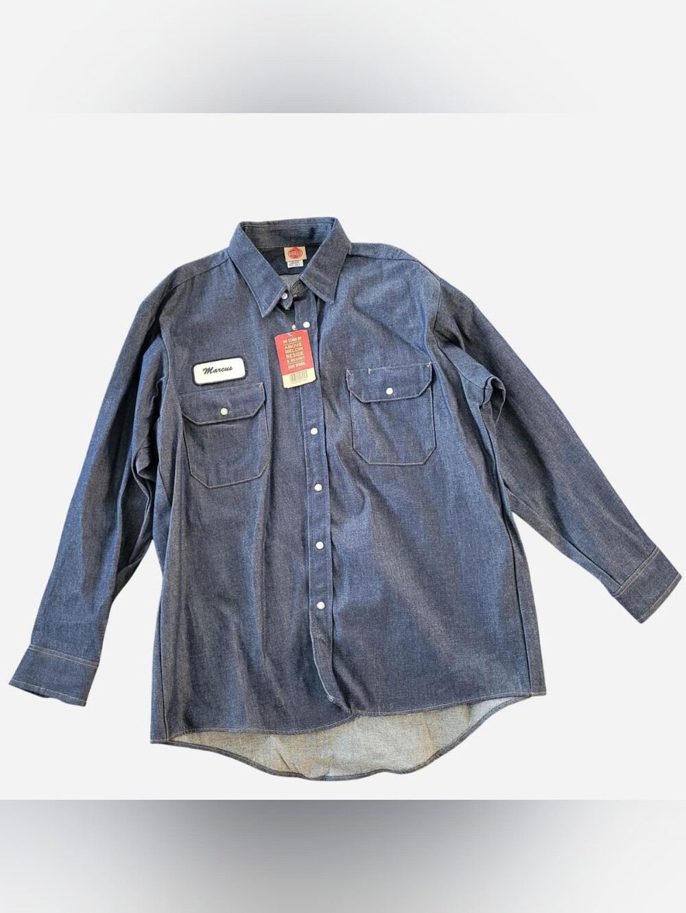 Red Kap NWT Work Shirt XL Regular Blue Cotton Snap Button Workwear Mechanic